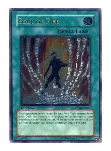 Lightly Played Soul of Fire - FOTB-EN031 - Ultimate Rare - 1st Edition - YuGiOh  - Image 1 of 1