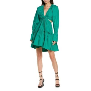 A.L.C. Damen-Minikleid Viridiangrün Baumwolle Alexa Ausschnitt Stufen Größe US 2 - Bild 1 von 8