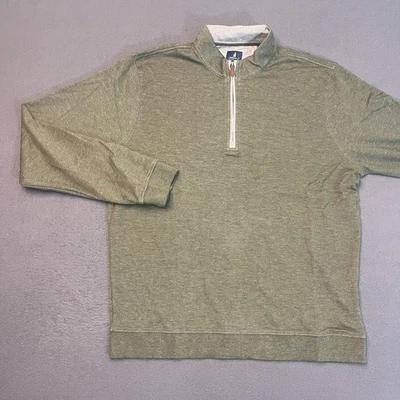 Johnnie-O Mens Sz Lg Sully Quarter Zip Pullover Wrinkle Resistant Sequoia Modal - Image 1 of 4