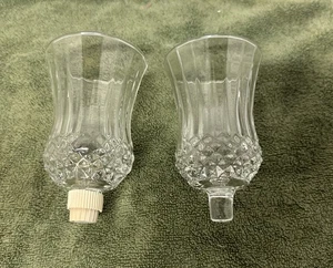 2er Set Homco Windsor Votivbecher Klammer Kerzenhalter klein Diamant glasklar - Bild 1 von 5