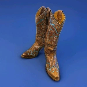 Corral Damen 8M Cowboystiefel Crackle abgenutzt türkis Leder-Overlay  - Bild 1 von 8
