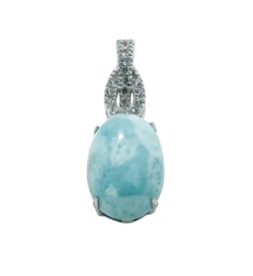 Ciondolo Serie 4 Larimar, topazio, 2,7 cm, rodiato - Immagine 1 di 4