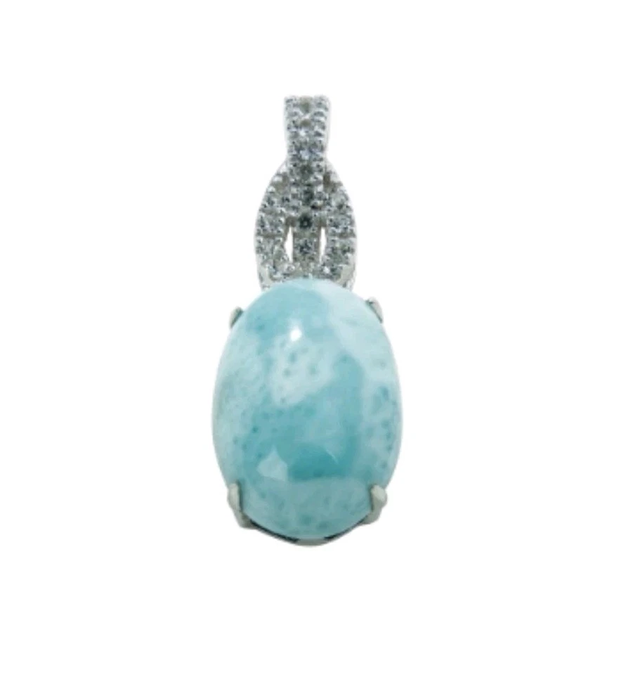 Ciondolo Serie 4 Larimar, topazio, 2,7 cm, rodiato - Immagine 1 di 4