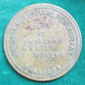 good for 50c on food token OKLAHOMA City & Denver COLORADO Jim Bundys - Picture 1 of 2