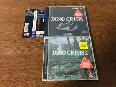(Set of 2) Dino Crisis 1 2 Capcom Sony PlayStation PS1 From Japan - Image 1 of 4
