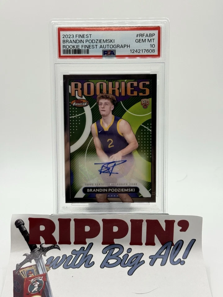 2023 Topps Finest BRANDIN PODZIEMSKI RC Auto #RFA-BP Rookie Warriors PSA 10 - Image 1 of 2