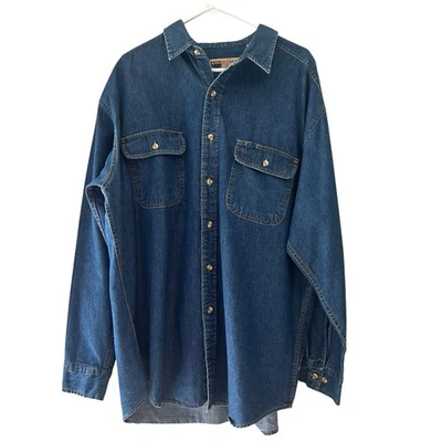 Big Mac Denim Western Shirt Men's Blue Button Up Workwear Vintage Rodeo Size XL - Image 1 of 4