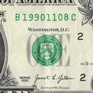 NOV 08 1990 Birthday Note Fancy Serial Number One Dollar Bill 1990 11 08 - Picture 1 of 12