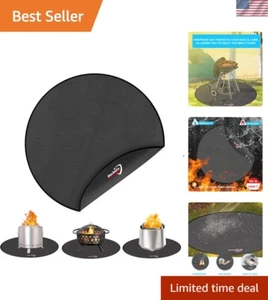 38” Fireproof Round Mat - 4-Layer BBQ & Fire Pit Protector for Decks & Patios - Picture 1 of 10