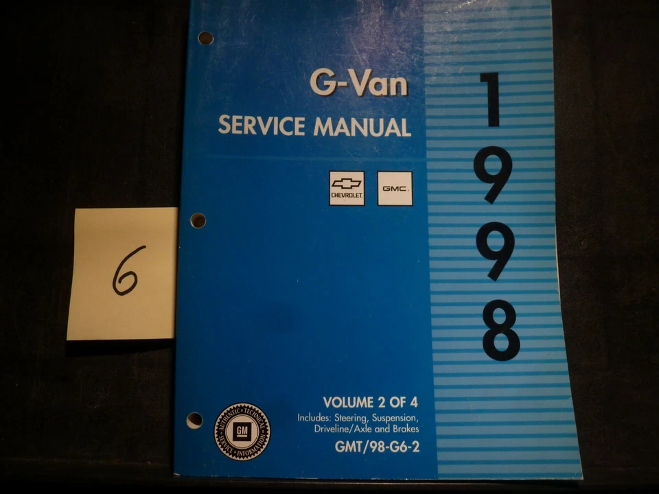 GMC Savana 1500 2500 3500 1998 suspensión de dirección frenos manual de reparación Foto 1 de 1
