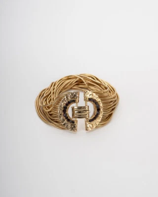 Armband Damen Golden Gold 14K Vintage-Stil Jugendstil Manschette Geschenk - Bild 1 von 4