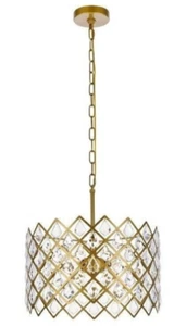Crystal Chandelier Pendant Modern Dining Room Foyer Kitchen Fixture 3 Light 16" - Picture 1 of 11