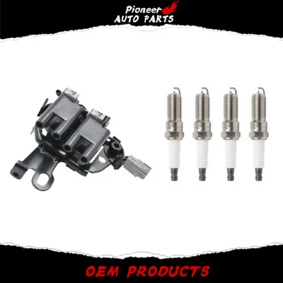 UF419 Ignition Coil+4X Spark Plug for Hyundai Elantra Tiburon Kia Soul 2003-2012 Foto 1 de 4