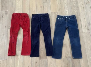 Set of 3 Boy's Pair Of Pants Janie and Jack True Religion Size 7 Blue Red - Picture 1 of 9