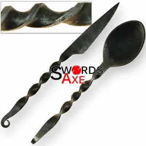 Mittelalter Besteck Set Messer Löffel Mittelalter Lager Grill Werkzeug Schmiedebesteck - Bild 1 von 1