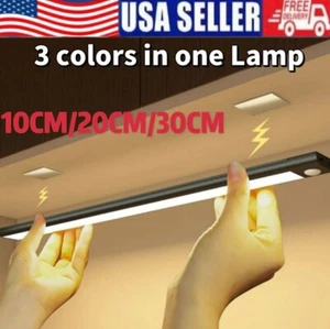 LED Motion Sensor Under Cabinet Closet Light USB Rechargeable Kitchen Lamp Strip - Picture 1 of 11
