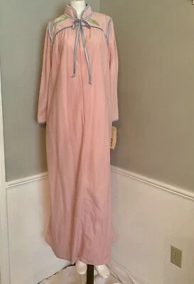 Abrigo de casa vintage rosa manga larga cremallera completa talla M 12/14 bolsillo años 70 nuevo con etiquetas Foto 1 de 4