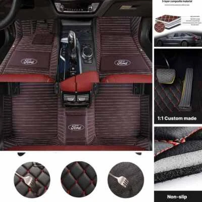 For Ford Fiesta-Flex-Focus-Fusion Car Floor Mats Waterproof Carpets All Weather - Изображение 1 из 4