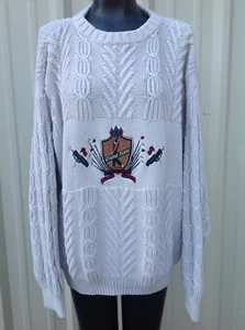 Grand Slam Sweater Cable Knit Golf Beige Cotton Mens XL - Picture 1 of 6