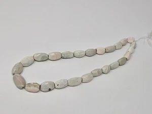 Lot of 25 Vintage Natural Polished Stone 12mm to 16mm Oval Beads Made in India - Picture 1 of 2