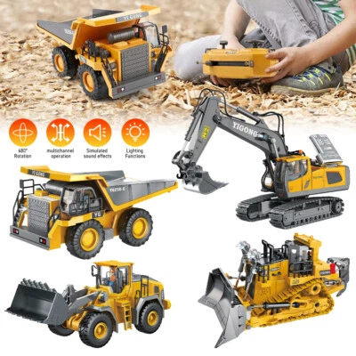 RC Remote Control Excavator Bulldozer Dump Truck Children's Car Toy Kids Gifts - Image 1 of 4