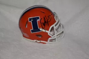 BRET BIELEMA ILLINOIS FIGHTING ILLINI SIGNED MINI HELMET W/COA #2 - Picture 1 of 4