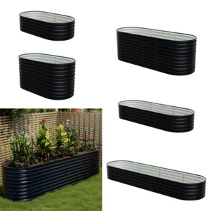 Outdoor Garden Metal Raised Vegetable Planter Splicable Flower Trough Grow Bed - Picture 1 of 29