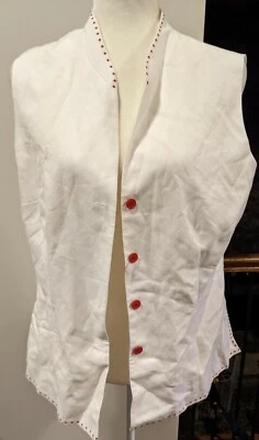 Jessica Howard Womens Sleeveless Collared  white Vest Size 12 - Image 1 of 3