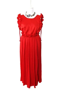 Sportmax by MAX MARA🌟 Red Midi Satin Dress Usa10_ It44_De40_ Uk12_ Fr42 - Picture 1 of 24