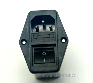 IEC socket AC power supply filter with switch 3A fuse for amplifier AMP - Picture 1 of 11