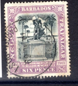 Barbados 1906 sg 150 6d lilac & black, nelson statue fine used cat £30 - Picture 1 of 1