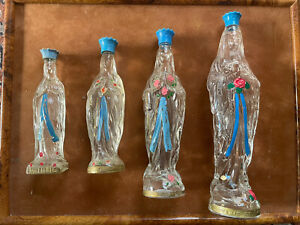 Souvenir de Lourdes bouteilles d’eau bénite vierge Marie flacon ancien Maria 