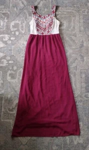 Anthropologie Flying Tomato Maxi Dress Women L  Empire  Embroidered Red Boho  - Picture 1 of 7