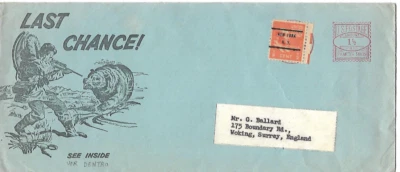 Usa: 1938; Cover with "LAST CHANCE", special bear hunting message. EBN029 - Image 1 of 2