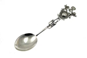 Cucharas 8,9 Gramos 925 Ley Plata Innombrables Bautizo Infantil Con Geburtsuhr - Imagen 1 de 6