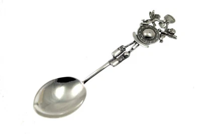 Cucharas 8,9 Gramos 925 Ley Plata Innombrables Bautizo Infantil Con Geburtsuhr - Imagen 1 de 4