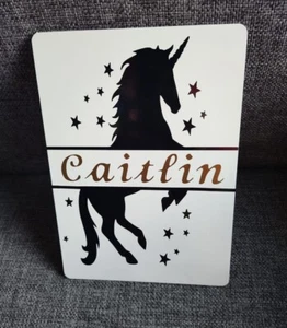 Kids Unicorn Door Plague With Name - Picture 1 of 1