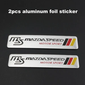 2PCS Car Body Emblem Aluminum Side Fender Logo Badge Sticker for MS Mazdaspeed - Picture 1 of 2