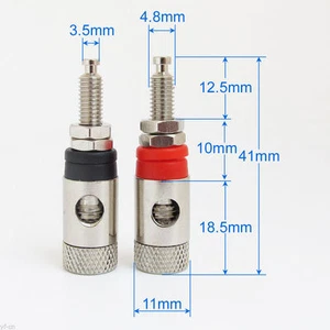 20pcs Nickel Plated Binding Post 4mm Banana Plug Amplifier Speaker Audio Socket - Picture 1 of 3