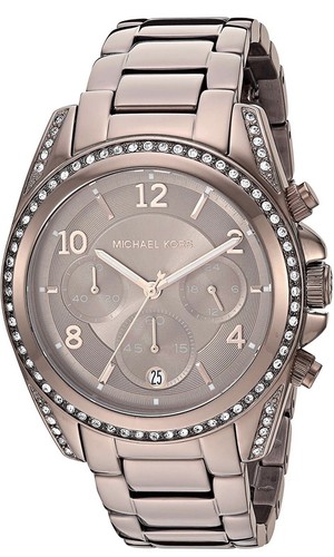 NUOVO Orologio Michael Kors Blair Cronografo Marrone Acciaio Inox MK6764 Nuovo con etichette $275