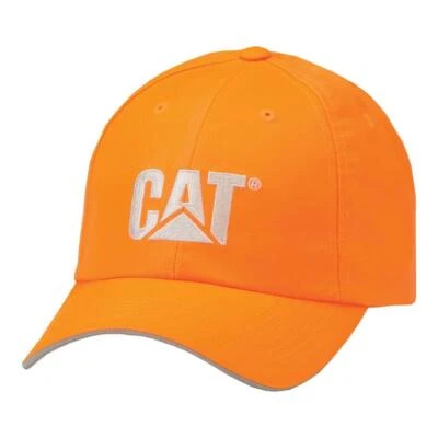 Caterpillar Equipment Hi-Vis Safety Orange Reflective Trademark Work Cap/Hat  - Image 1 of 2