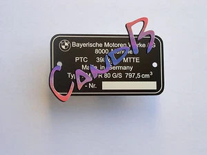 PLAQUE DE CADRE BMW R80 G/S - Picture 1 of 3