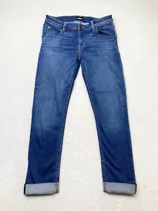 Pantalones de mezclilla Hudson para mujer 28 azul bacara desvanecido recto con puños tiro medio elásticos - Imagen 1 de 14