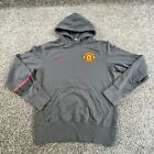 Manchester United Sweatshirt Mens Small Gray Red Pullover Hooded Nike