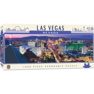 LAS VEGAS NEVADA PANORAMIC JIGSAW PUZZLE 1000 PC SIN CITY STRIP SKYLINE RAIDERS - Picture 1 of 5