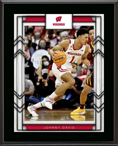 Johnny Davis Wisconsin Badgers 10.5" x 13" Sublimated Player Plaque Cover