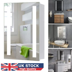 LED Bathroom Mirror Cabinet Demister Sensor With Shaver Socket Wall Mounted UK - Picture 1 of 12