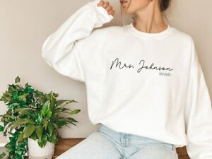 Personalized Sweatshirt for bride wedding gift honeymoon pajamas Jumper