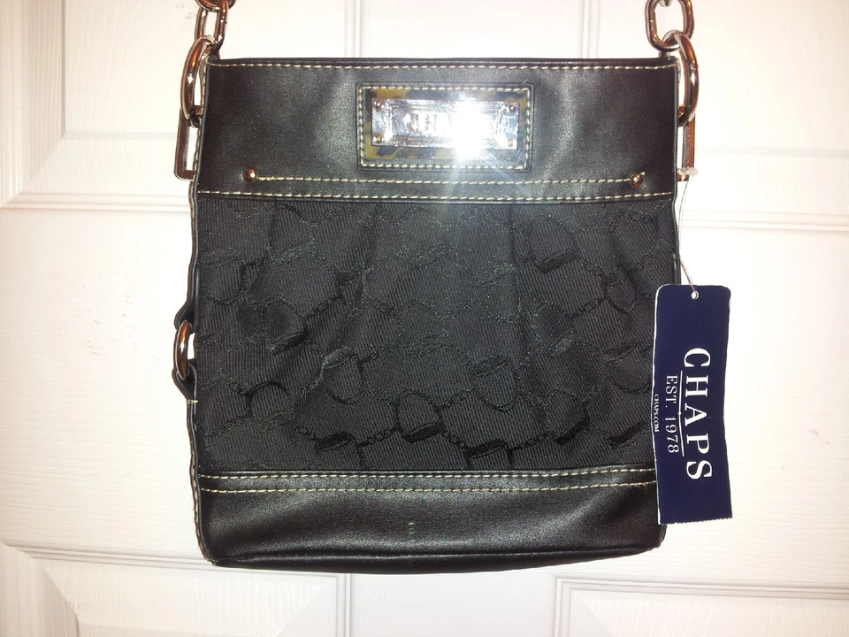 Bolso Bandolera Chaps (Ralph Lauren) Salerno Signature Logo Negro  Foto 1 de 1