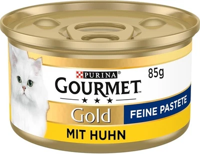 Gourmet Gold Feine Pastete Katzenfutter nass, mit Huhn, 12er Pack (12 x 85g) - Bild 1 von 4
